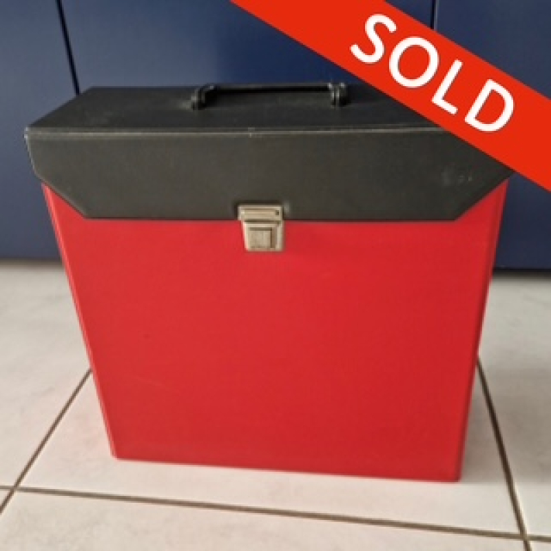 Rood met zwart LP platenkoffer 