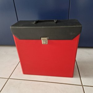 Red with Black LP record case