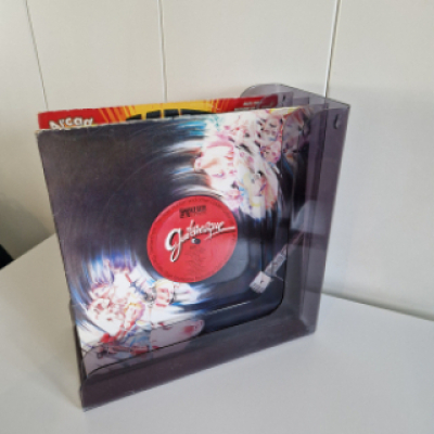 LP standaard L vormig grijs transparant LP standaard L vormig grijs transparant
