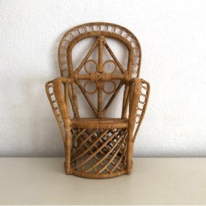 Rattan peacock flowerpot seat - doll chair