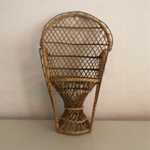 Rattan doll peacock chair - flowerpot seat