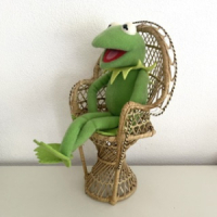 Rattan doll peacock chair - flowerpot seat