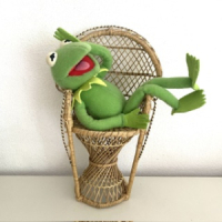 Rattan doll peacock chair - flowerpot seat