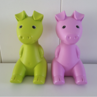 Ikea green pink piggy bank