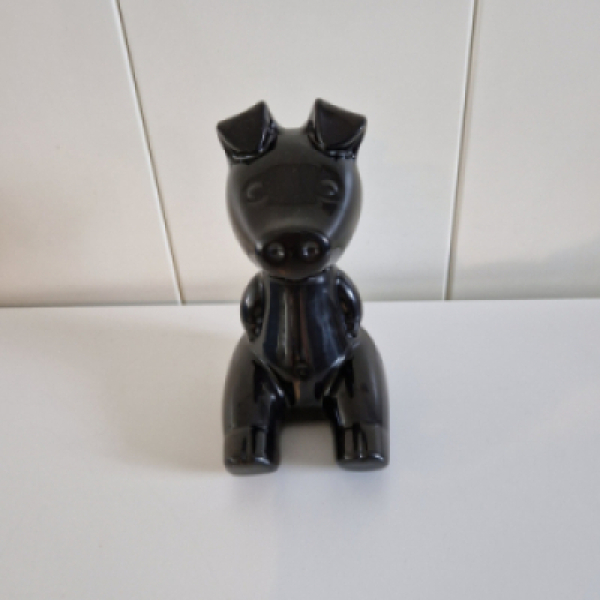 Ikea black ceramic piggy bank