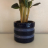 Blue flowerpot - stripes