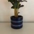 Blue flowerpot - stripes