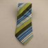 Green blue striped tie